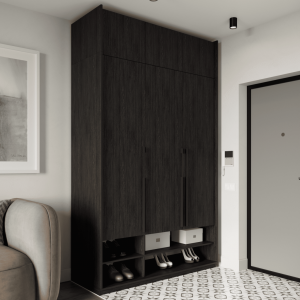 Шафа зі штангою, полицями, шухлядами та антресоллю R-0006 1484х570х2500 мм Венге Магія