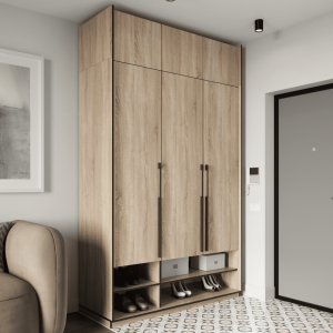 Шафа зі штангою, полицями, шухлядами та антресоллю R-0006 1484х570х2500 мм Дуб Сонома