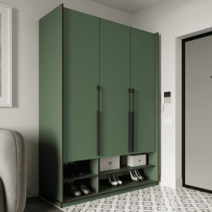Шафа зі штангою, полицями та шухлядами R-0006 1484х570х2100 мм Зелений Димчастий