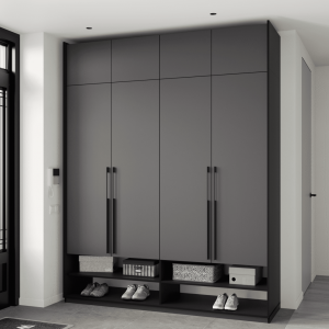 Шафа зі штангою, полицями, шухлядами та антресоллю R-0009 1968х570х2500 мм Антрацит