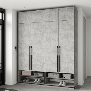 Шафа зі штангою, полицями, шухлядами та антресоллю R-0009 1968х570х2500 мм Бетон