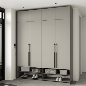 Шафа зі штангою, полицями, шухлядами та антресоллю R-0009 1968х570х2500 мм Кашемір