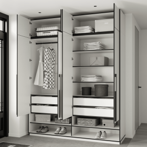 Шафа зі штангою, полицями, шухлядами та антресоллю R-0009 1968х570х2500 мм Антрацит