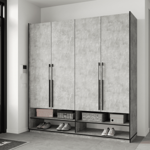 Шафа зі штангою, полицями та шухлядами R-0009 1968х570х2100 мм Бетон