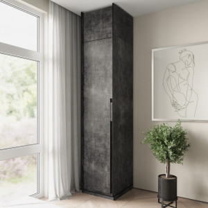 Шафа зі штангою, полицями та антресоллю R-0012 518х570х2500 мм Бетон Темний