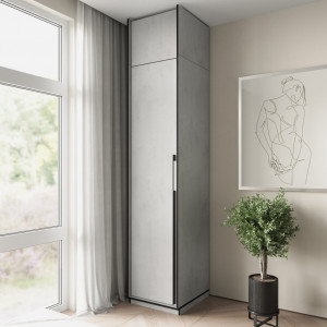 Шафа зі штангою, полицями та антресоллю R-0012 518х570х2500 мм Бетон Тефра