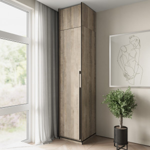 Шафа зі штангою, полицями та антресоллю R-0012 518х570х2500 мм Дуб Гранж Пісочний