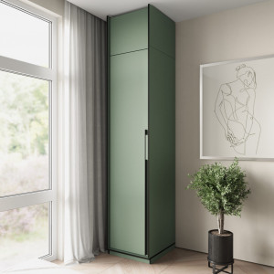 Шафа зі штангою, полицями та антресоллю R-0012 518х570х2500 мм Зелений Димчастий