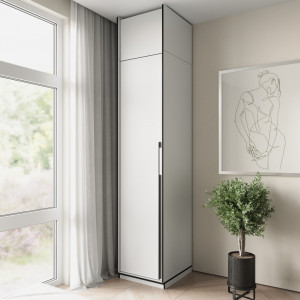 Шафа зі штангою, полицями та антресоллю R-0012 518х570х2500 мм Білий