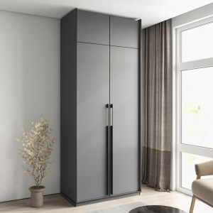 Шафа зі штангою, полицями та антресоллю R-0014 1000х570х2500 мм Антрацит