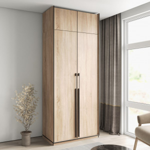 Шафа зі штангою, полицями та антресоллю R-0014 1000х570х2500 мм Дуб Сонома