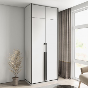 Шафа зі штангою, полицями та антресоллю R-0014 1000х570х2500 мм Білий