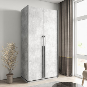 Шафа зі штангою, полицями та шухлядами R-0014 1000х570х2100 мм Бетон