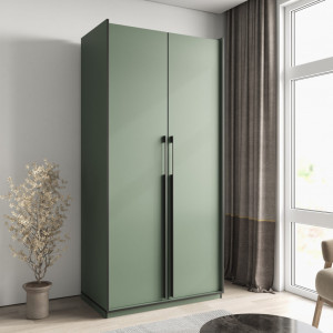 Шафа зі штангою, полицями та шухлядами R-0014 1000х570х2100 мм Зелений Димчастий