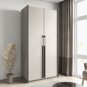 Шафа зі штангою, полицями та шухлядами R-0014 1000х570х2100 мм Кашемір