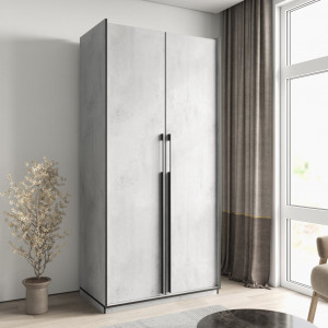 Шафа зі штангою, полицями та шухлядами R-0014 1000х570х2100 мм Бетон Тефра