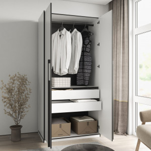 Шафа зі штангою, полицями та шухлядами R-0014 1000х570х2100 мм Дуб Гранж Пісочний