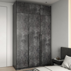 Шафа зі штангою, полицями та антресоллю R-0016 1484х570х2500 мм Бетон Темний