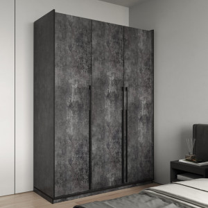 Шафа зі штангою, полицями та шухлядами R-0016 1484х570х2100 мм Бетон Темний