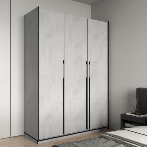 Шафа зі штангою, полицями та шухлядами R-0016 1484х570х2100 мм Бетон Тефра