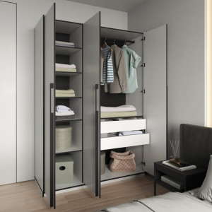 Шафа зі штангою, полицями та шухлядами R-0016 1484х570х2100 мм Дуб Гранж Пісочний