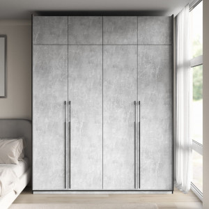 Шафа зі штангою, полицями та антресоллю R-0018 1968х570х2500 мм Бетон