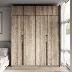 Шафа зі штангою, полицями та антресоллю R-0018 1968х570х2500 мм Дуб Гранж Пісочний