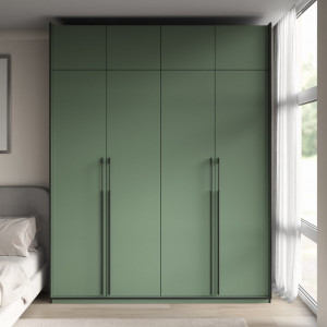 Шафа зі штангою, полицями та антресоллю R-0018 1968х570х2500 мм Зелений Димчастий