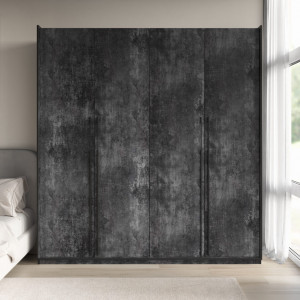 Шафа зі штангою, полицями та шухлядами R-0018 1968х570х2100 мм Бетон Темний