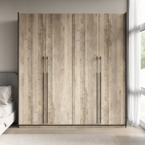 Шафа зі штангою, полицями та шухлядами R-0018 1968х570х2100 мм Дуб Гранж Пісочний