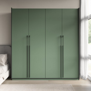 Шафа зі штангою, полицями та шухлядами R-0018 1968х570х2100 мм Зелений Димчастий