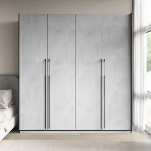 Шафа зі штангою, полицями та шухлядами R-0018 1968х570х2100 мм Бетон Тефра