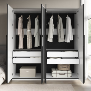 Шафа зі штангою, полицями та шухлядами R-0018 1968х570х2100 мм Зелений Димчастий