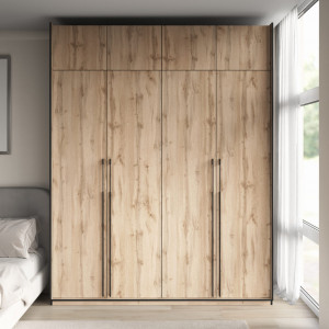 Шафа зі штангою, полицями та антресоллю R-0019 1968х570х2500 мм Дуб Аппалачі