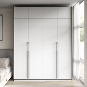 Шафа зі штангою, полицями та антресоллю R-0019 1968х570х2500 мм Білий