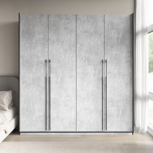 Шафа зі штангою, полицями та шухлядами R-0019 1968х570х2100 мм Бетон