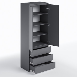 Шафа з полицями та шухлядами T-210 803x502x2117 мм Антрацит