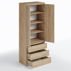 Шафа з полицями та шухлядами T-210 803х502х2117 мм Дуб Сонома