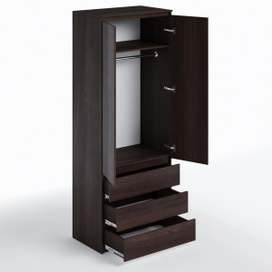 Шафа зі штангою та шухлядами для одягу T-211 803х502х2117 мм Венге Магія