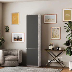 Шафа-пенал з полицями T-217 500х498х2117 мм Бетон/Антрацит