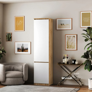 Шафа-пенал з полицями T-217 500х498х2117 мм Дуб Аппалачі/Білий