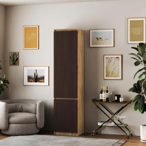 Шафа-пенал з полицями T-217 500х498х2117 мм Дуб Аппалачі/Венге Магія