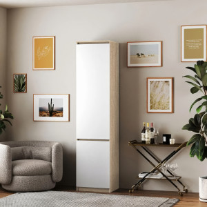 Шафа-пенал з полицями T-217 500х498х2117 мм Дуб Сонома/Білий