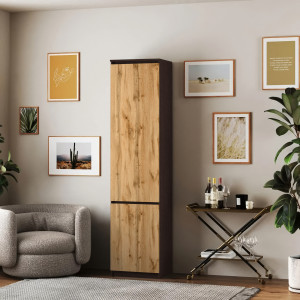 Шафа-пенал з полицями T-217 500х498х2117 мм Венге Магія/Дуб Аппалачі