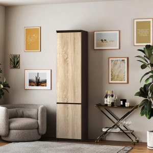 Шафа-пенал з полицями T-217 500х498х2117 мм Венге Магія/Дуб Сонома