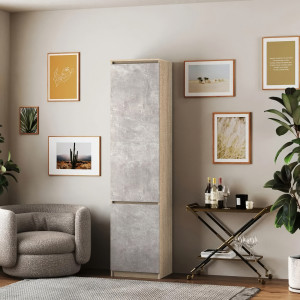 Шафа-пенал зі штангою T-218 500х498х2117 мм Дуб Сонома/Бетон