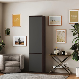 Шафа-пенал зі штангою T-218 500х498х2117 мм Венге Магія/Антрацит