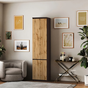 Шафа-пенал зі штангою T-218 500х498х2117 мм Венге Магія/Дуб Аппалачі