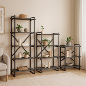 Комплект стелажів у стилі лофт Ant-4 2100х300х1800 мм Антрацит