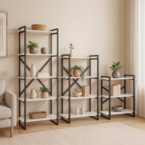 Комплект стелажів у стилі лофт Ant-4 2100х300х1800 мм Білий